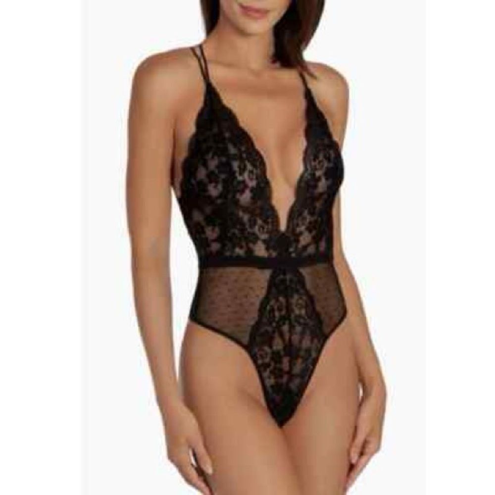 NEW In Bloom Elegant Black Lace Bodysuit XS